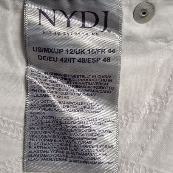 NYDJ Womens White Skinny Ankle Jeans Size 12 Liftx Nip Tuck NEW - Picture 9 of 11